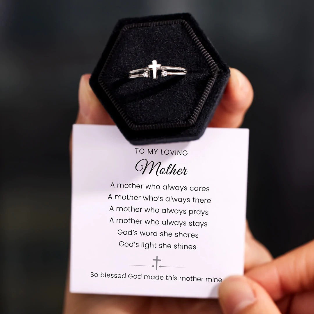 925 Sterling Silver Geometric Cross Open Rings