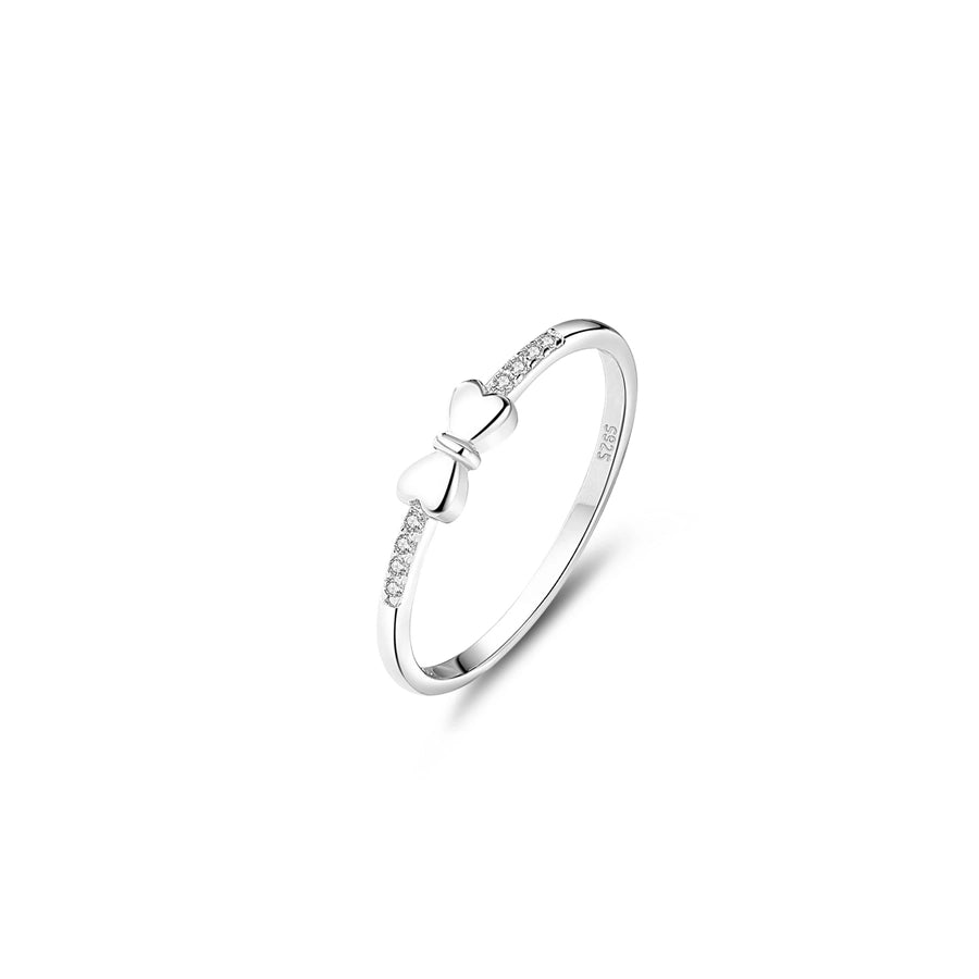 925 Sterling Silver Zircon Bow Knot Rings