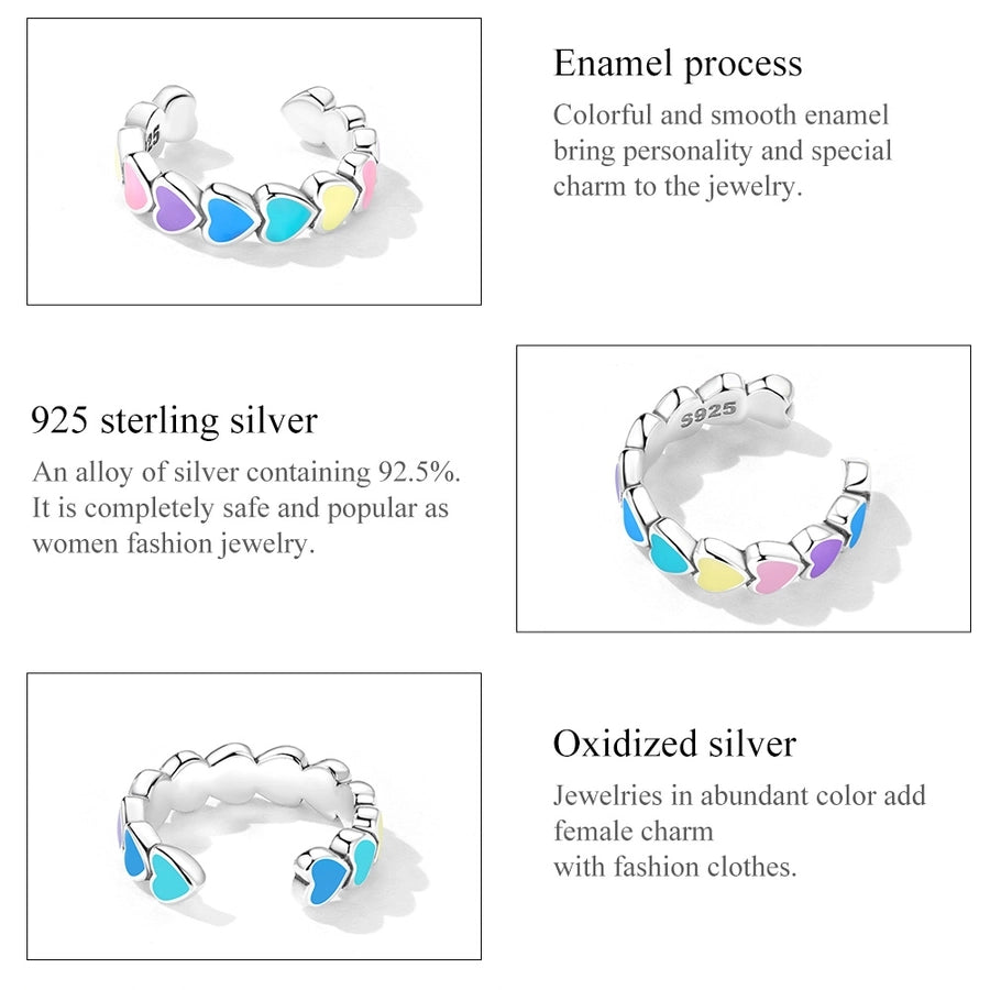 1 Piece 925 Sterling Silver Heart Shape Earrings