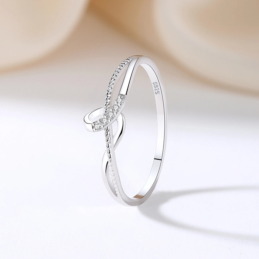 925 Sterling Silver Zircon Lines Notes Rings