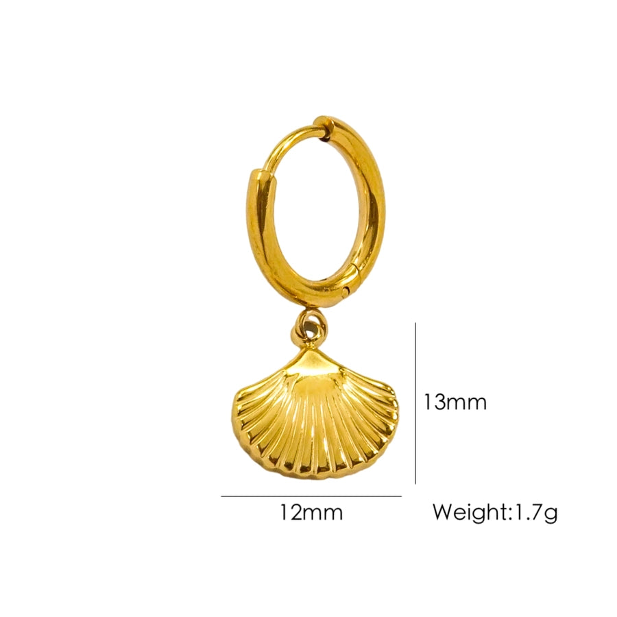 1 Piece IG Style Marine Style Beach Starfish Conch Dolphin Polishing 304 Stainless Steel 14K Gold Plated Drop Earrings