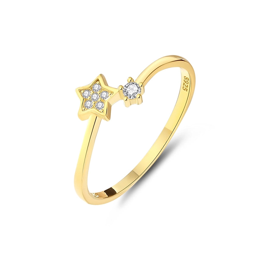 925 Sterling Silver Zircon Star Rings