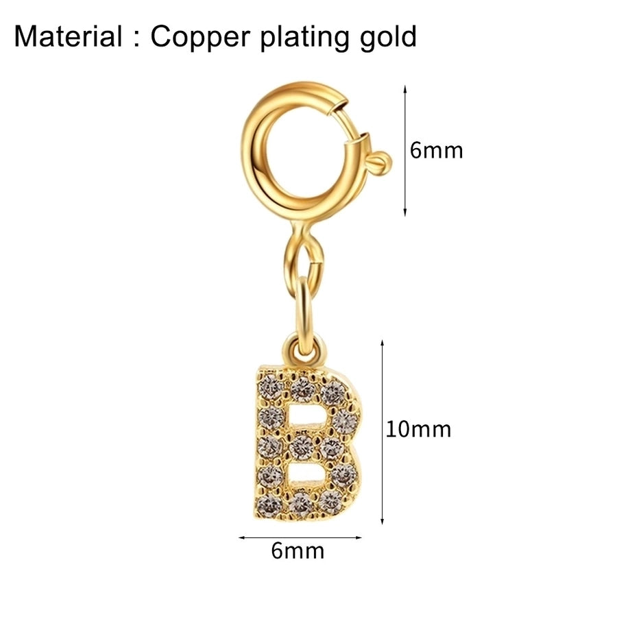 basic letter stainless steel copper zircon pendant necklace in bulk