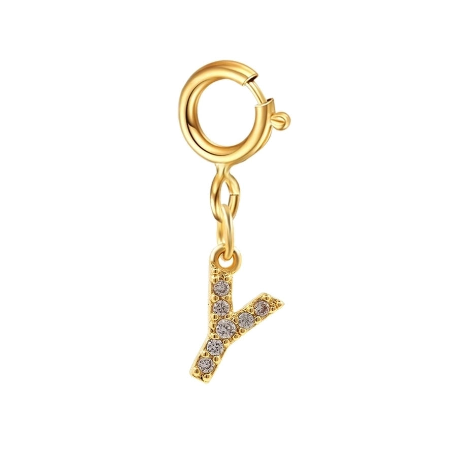 basic letter stainless steel copper zircon pendant necklace in bulk