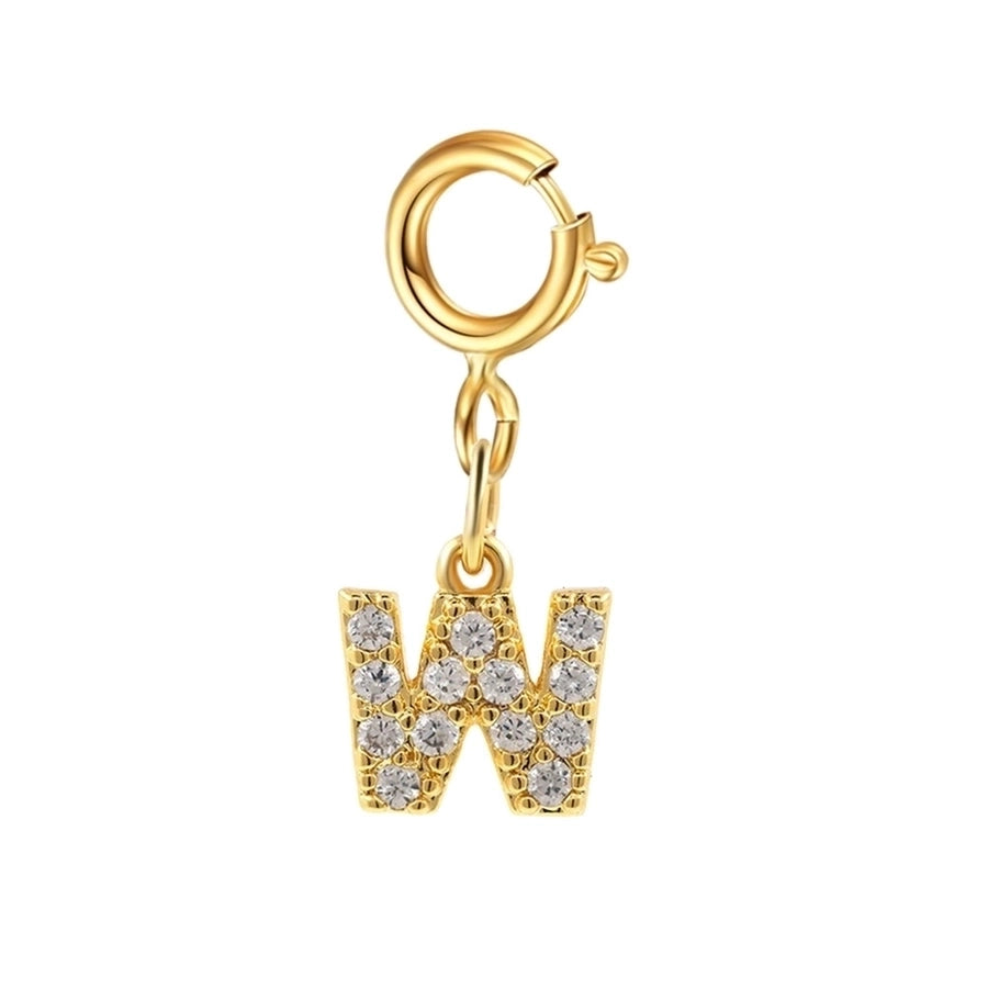 basic letter stainless steel copper zircon pendant necklace in bulk
