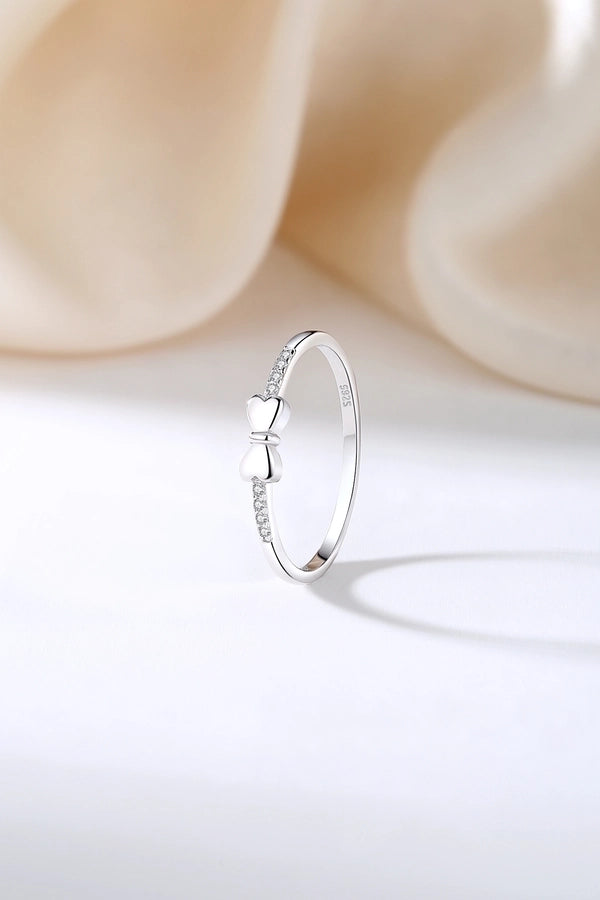 925 Sterling Silver Zircon Bow Knot Rings