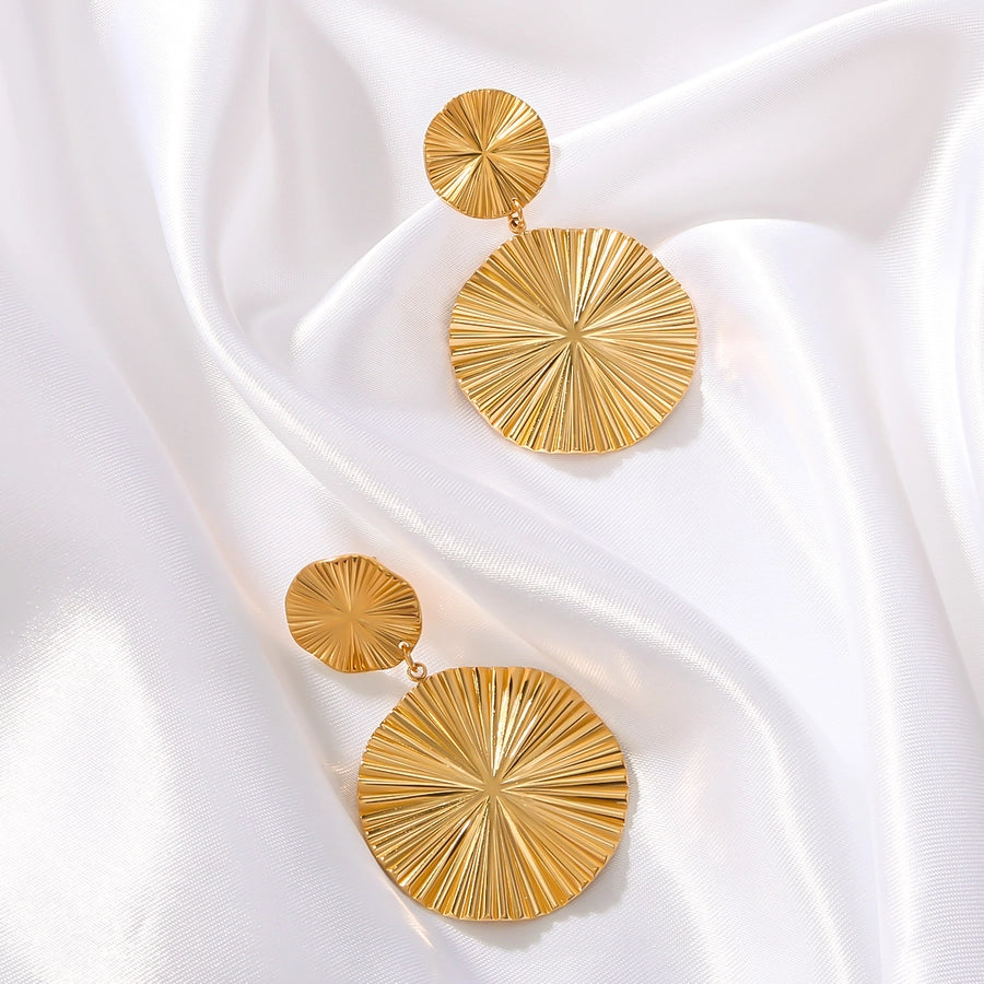 1 Pair Vintage Style Simple Style Geometric Plating 304 Stainless Steel 18K Gold Plated Drop Earrings