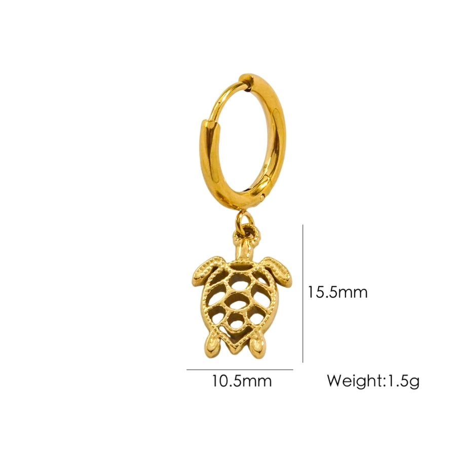 1 Piece IG Style Marine Style Beach Starfish Conch Dolphin Polishing 304 Stainless Steel 14K Gold Plated Drop Earrings