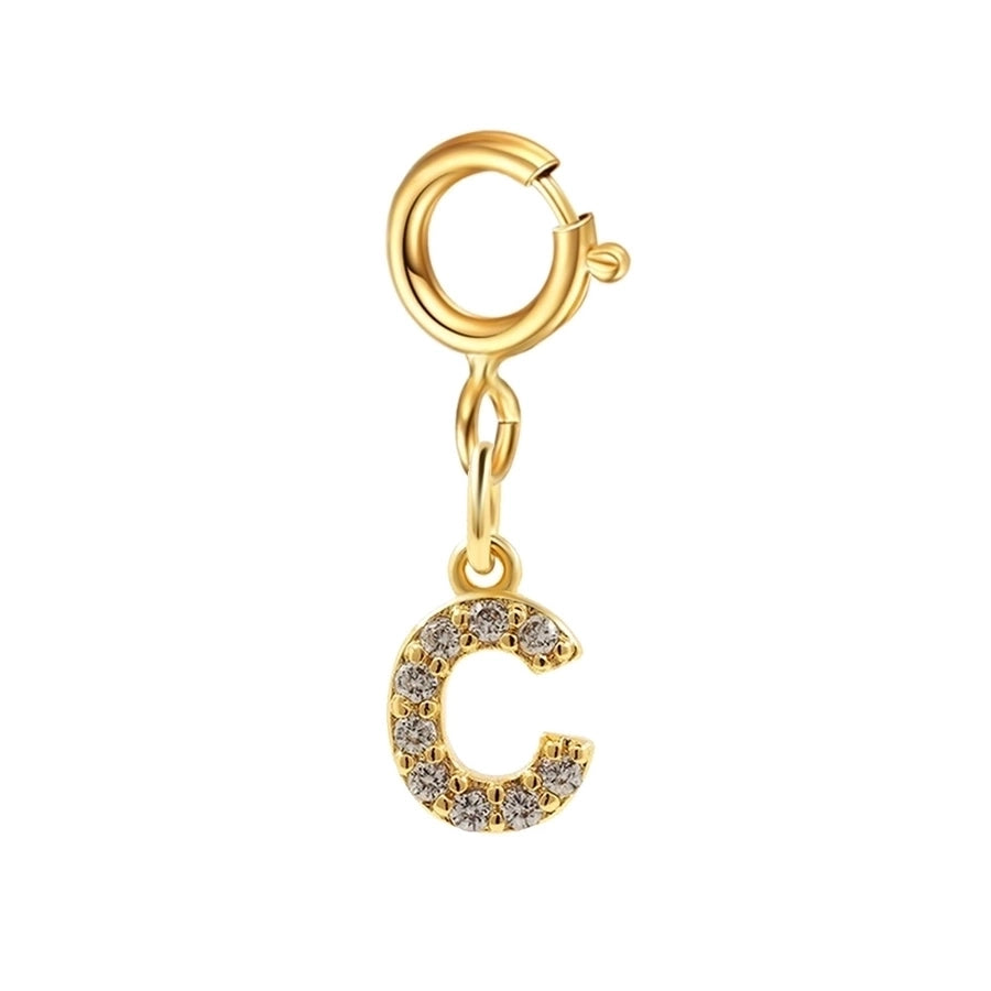 basic letter stainless steel copper zircon pendant necklace in bulk