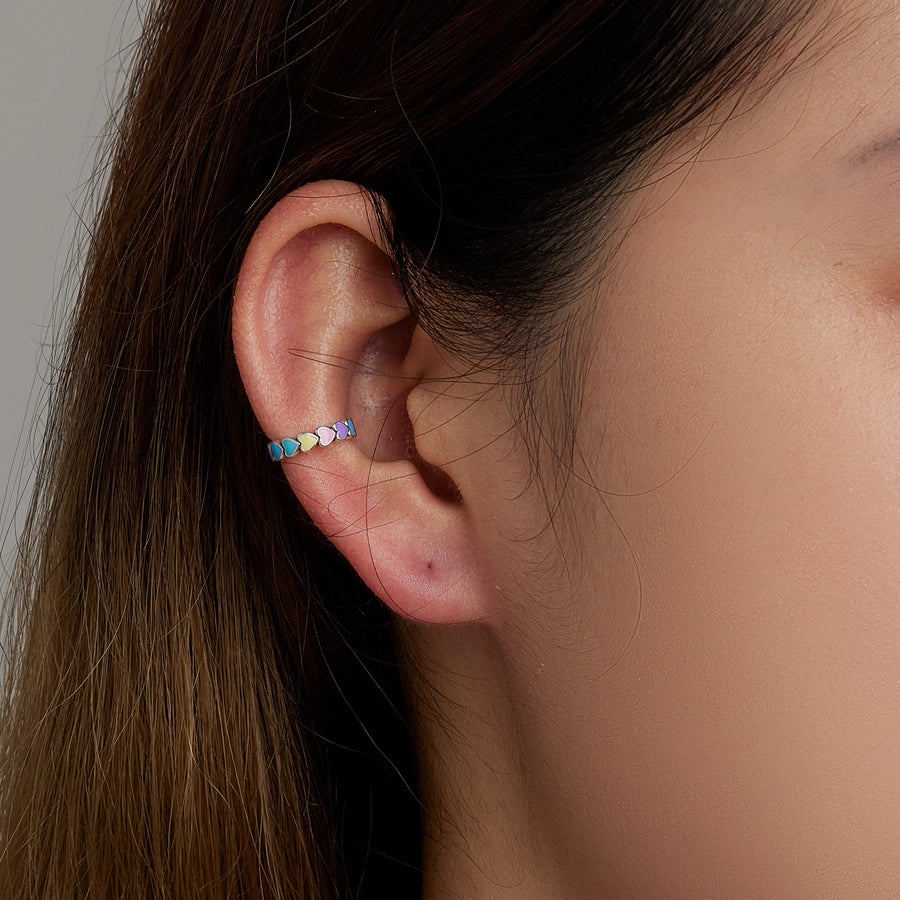 1 Piece 925 Sterling Silver Heart Shape Earrings