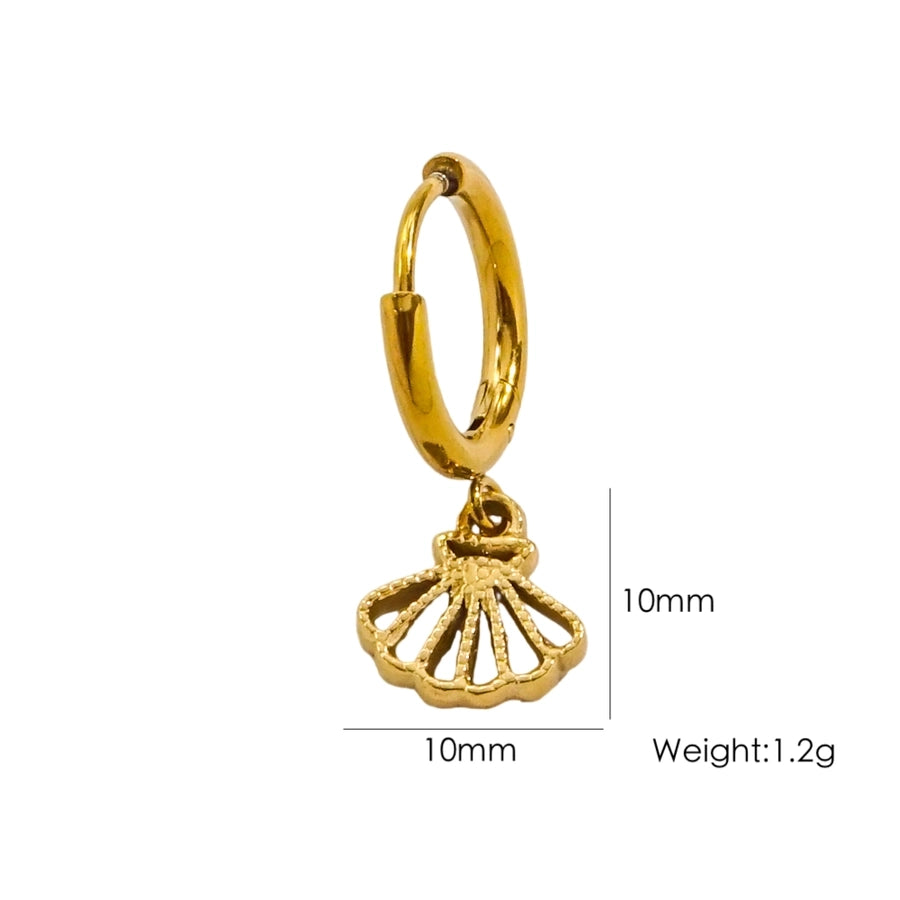 1 Piece IG Style Marine Style Beach Starfish Conch Dolphin Polishing 304 Stainless Steel 14K Gold Plated Drop Earrings