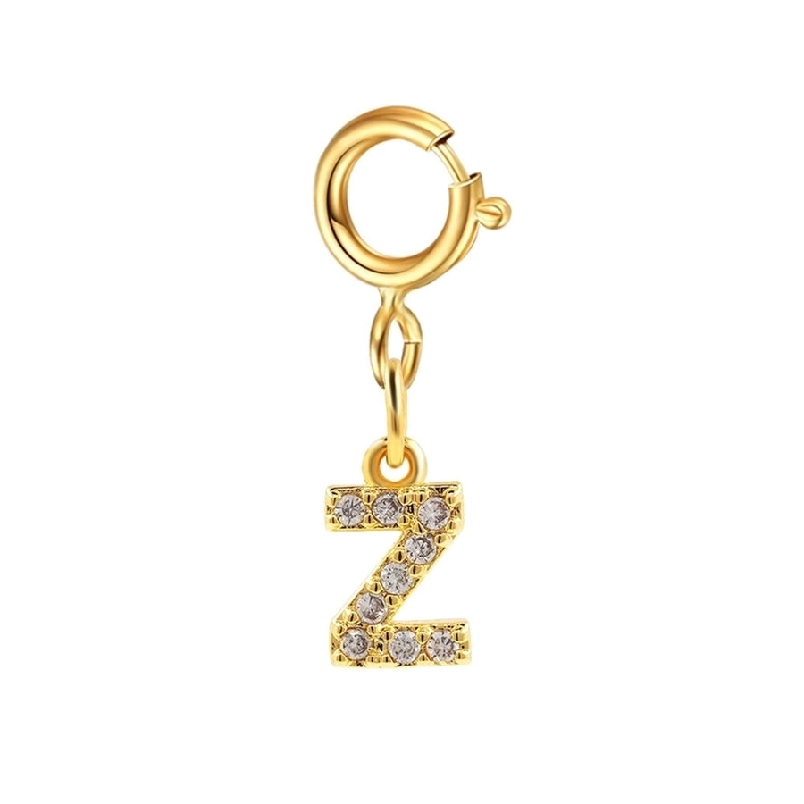 basic letter stainless steel copper zircon pendant necklace in bulk