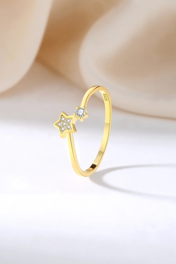 925 Sterling Silver Zircon Star Rings