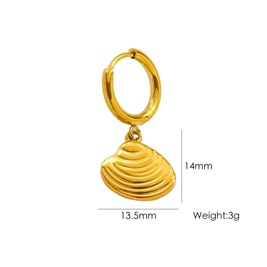 1 Piece IG Style Marine Style Beach Starfish Conch Dolphin Polishing 304 Stainless Steel 14K Gold Plated Drop Earrings