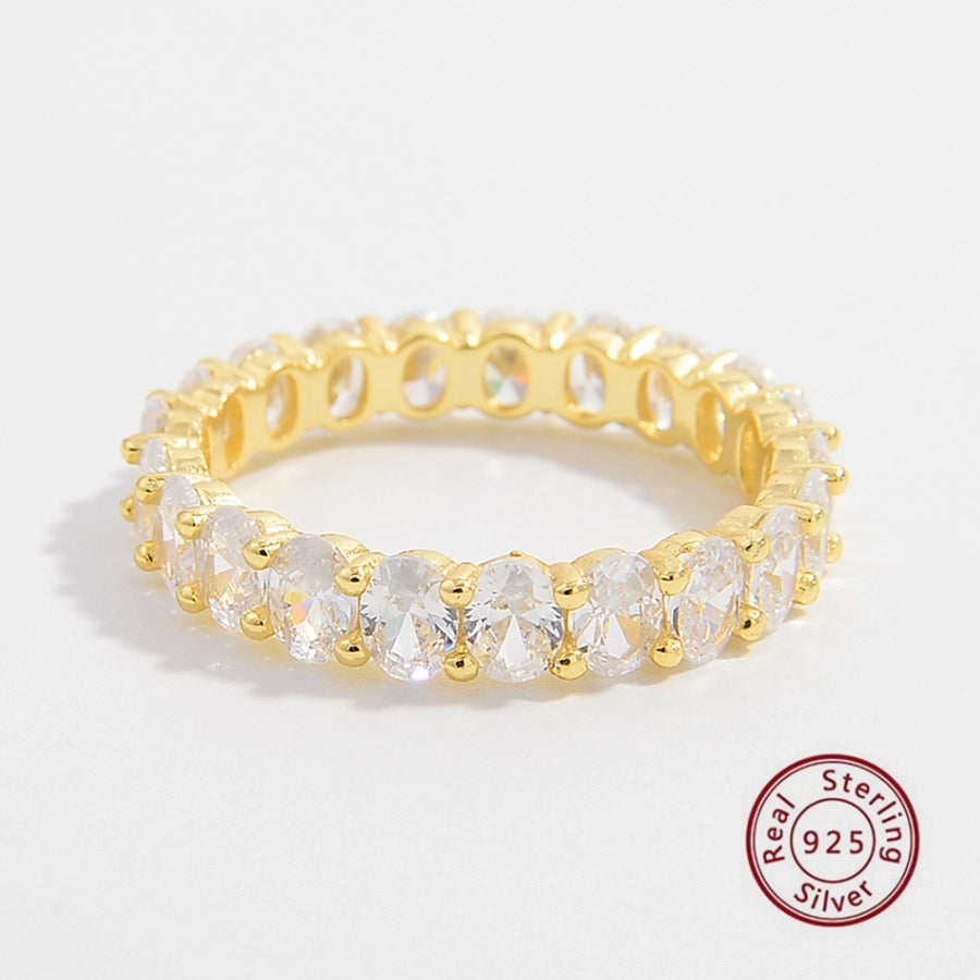 925 Sterling Silver Zircon Solid Color Rings