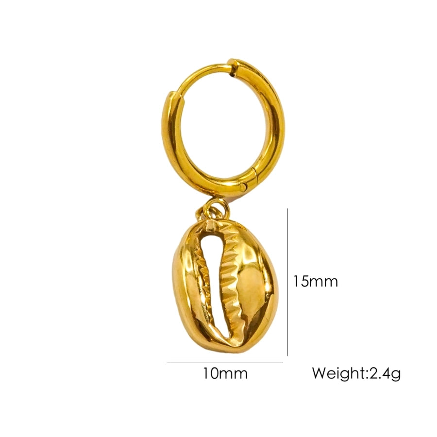 1 Piece IG Style Marine Style Beach Starfish Conch Dolphin Polishing 304 Stainless Steel 14K Gold Plated Drop Earrings