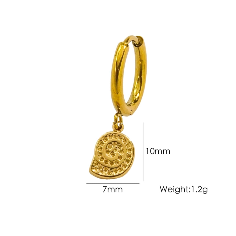 1 Piece IG Style Marine Style Beach Starfish Conch Dolphin Polishing 304 Stainless Steel 14K Gold Plated Drop Earrings