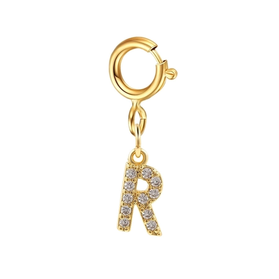 basic letter stainless steel copper zircon pendant necklace in bulk