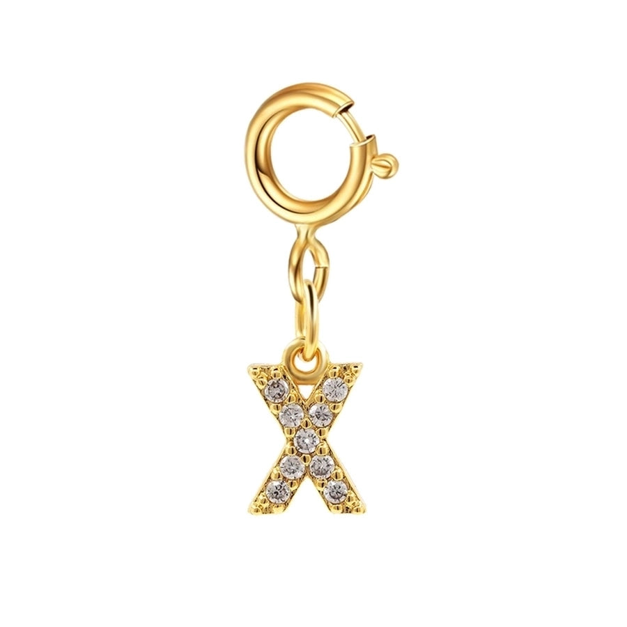 basic letter stainless steel copper zircon pendant necklace in bulk