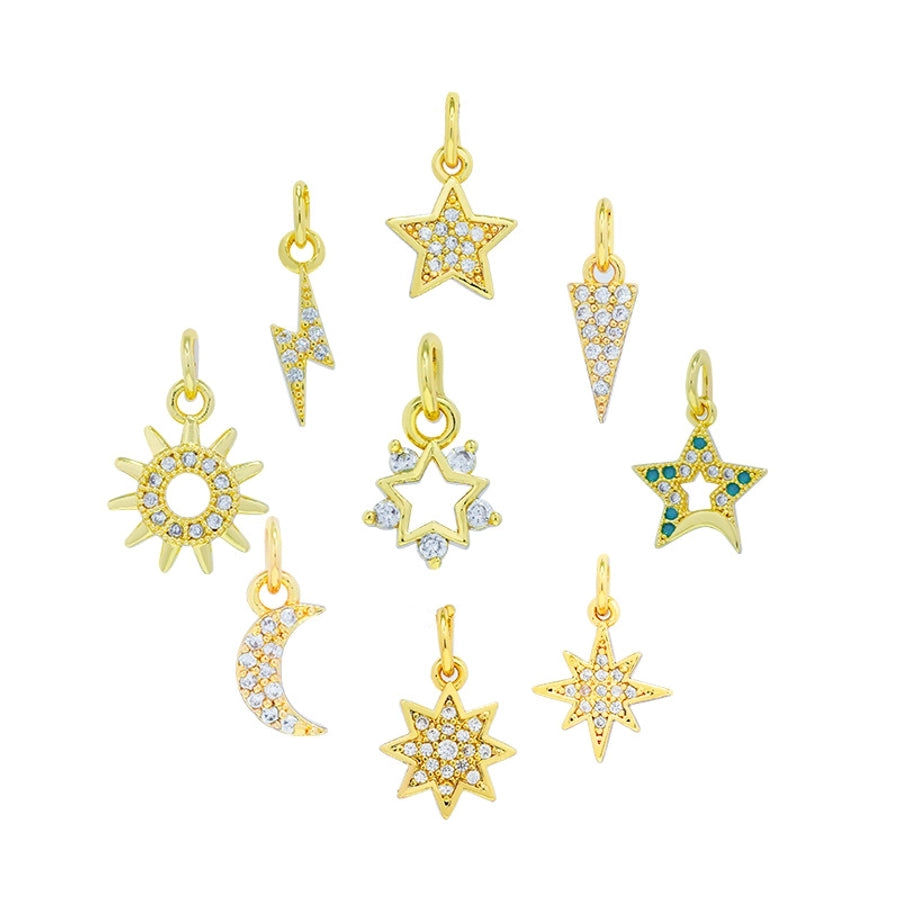 1 Piece Copper Rhinestones Solid Color Pendant