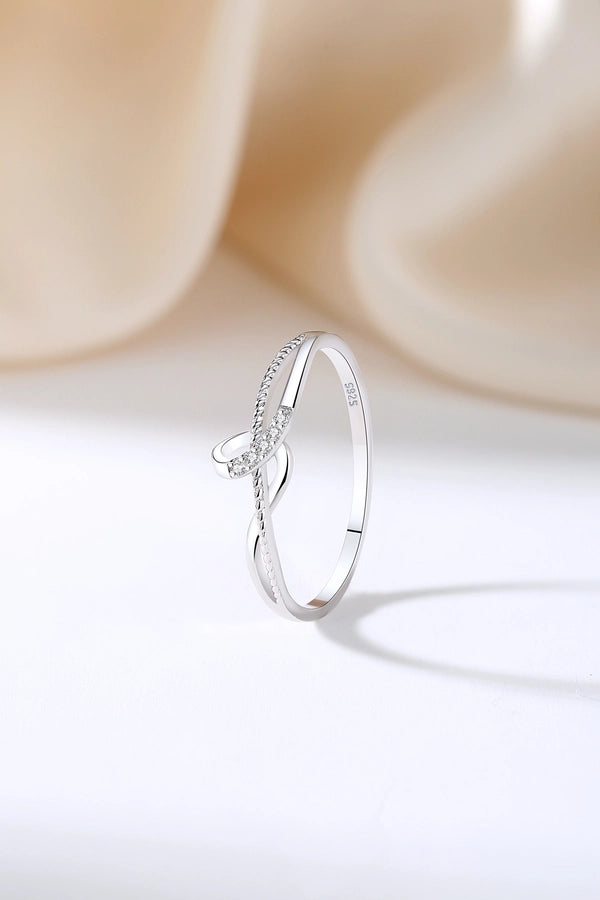 925 Sterling Silver Zircon Lines Notes Rings