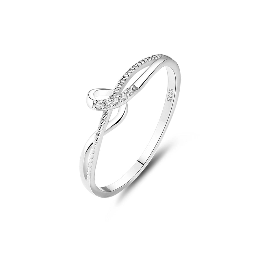 925 Sterling Silver Zircon Lines Notes Rings