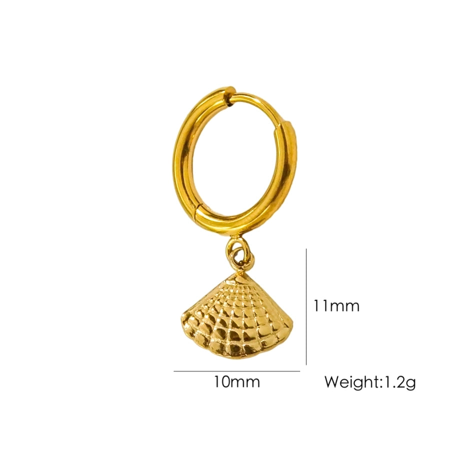 1 Piece IG Style Marine Style Beach Starfish Conch Dolphin Polishing 304 Stainless Steel 14K Gold Plated Drop Earrings