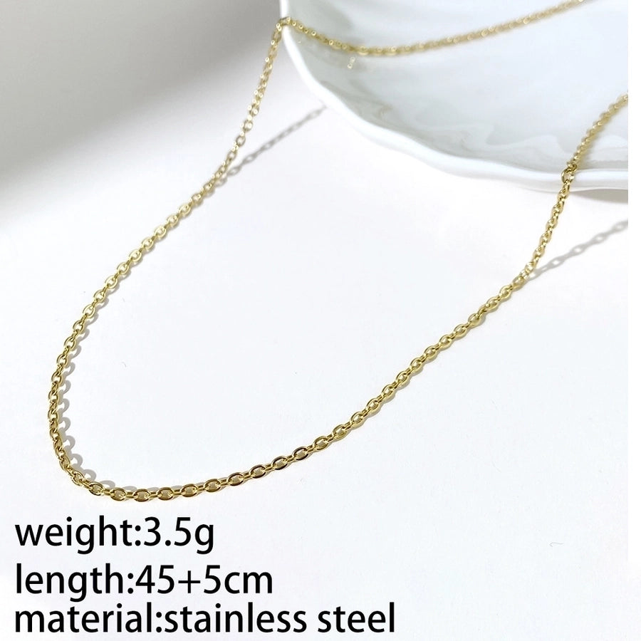 basic letter stainless steel copper zircon pendant necklace in bulk