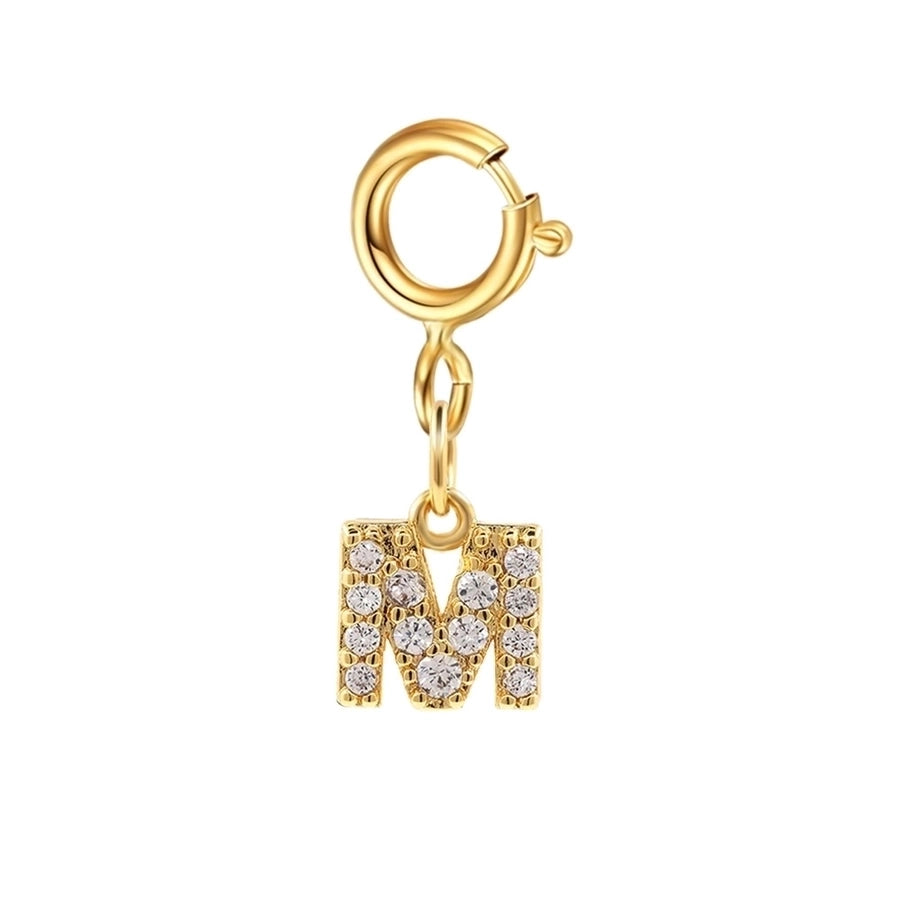 basic letter stainless steel copper zircon pendant necklace in bulk