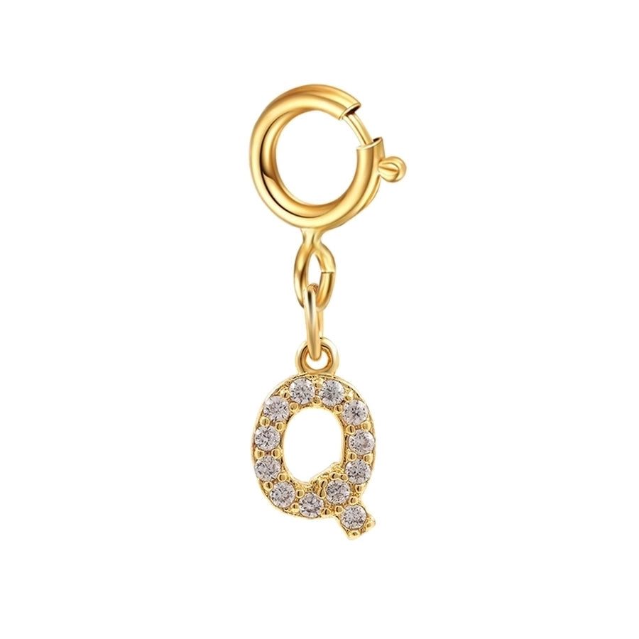basic letter stainless steel copper zircon pendant necklace in bulk