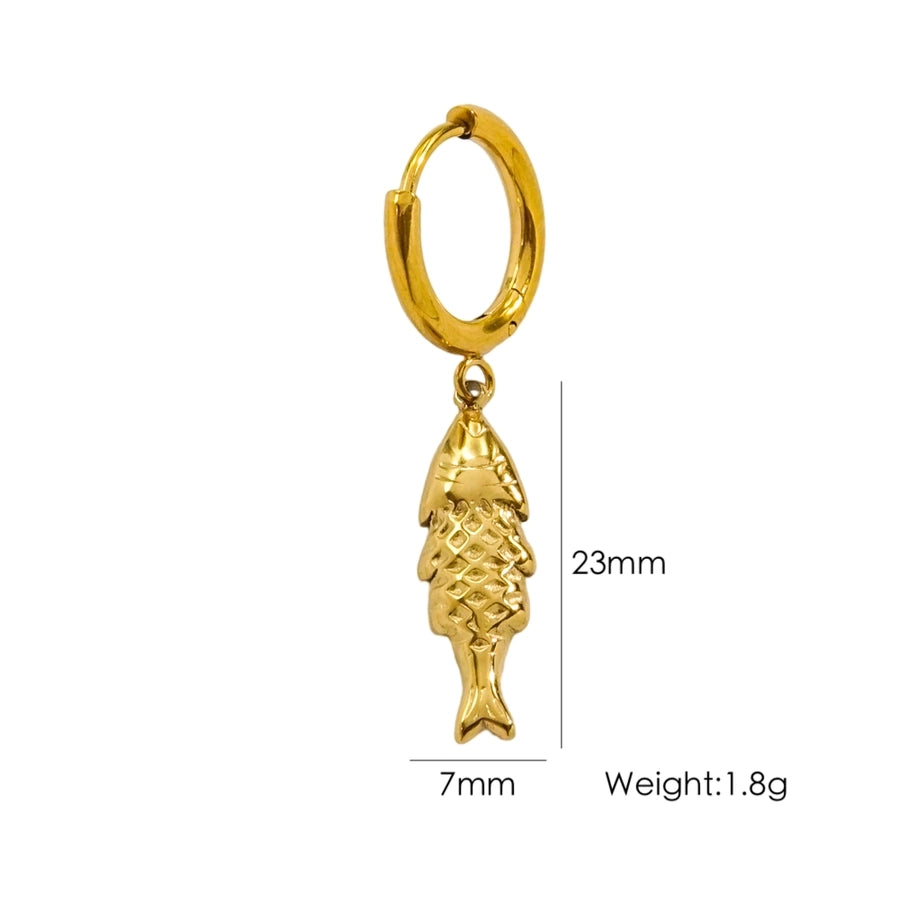 1 Piece IG Style Marine Style Beach Starfish Conch Dolphin Polishing 304 Stainless Steel 14K Gold Plated Drop Earrings