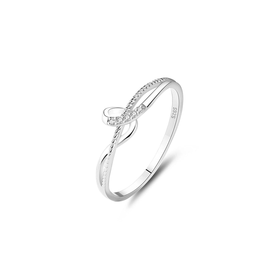 925 Sterling Silver Zircon Lines Notes Rings