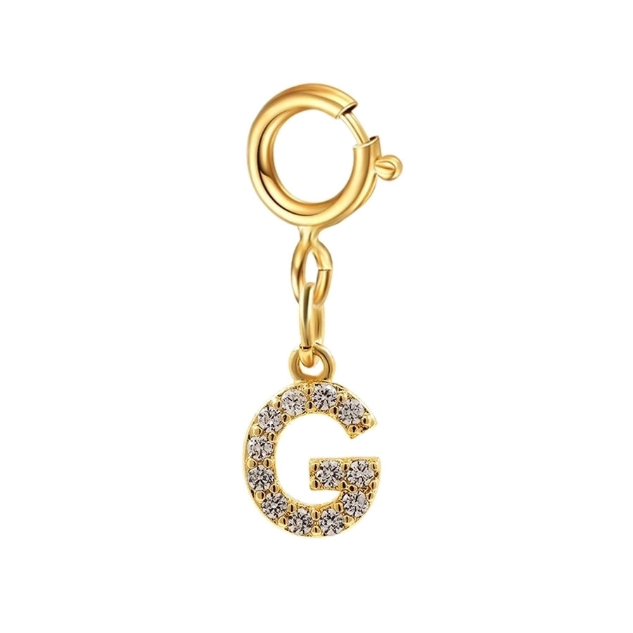 basic letter stainless steel copper zircon pendant necklace in bulk