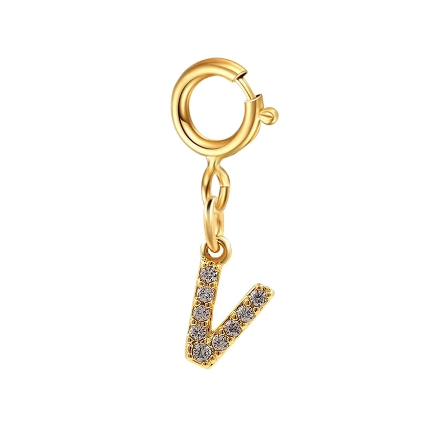 basic letter stainless steel copper zircon pendant necklace in bulk