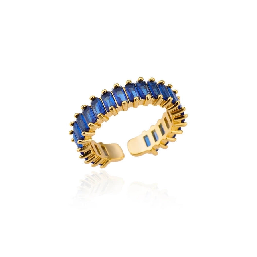 Copper Inlay Solid Color Rhinestones Rings