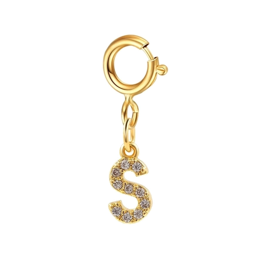 basic letter stainless steel copper zircon pendant necklace in bulk