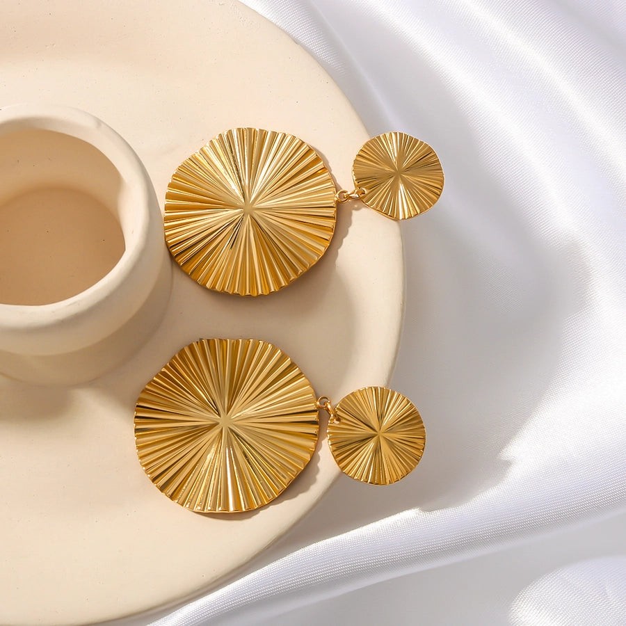 1 Pair Vintage Style Simple Style Geometric Plating 304 Stainless Steel 18K Gold Plated Drop Earrings