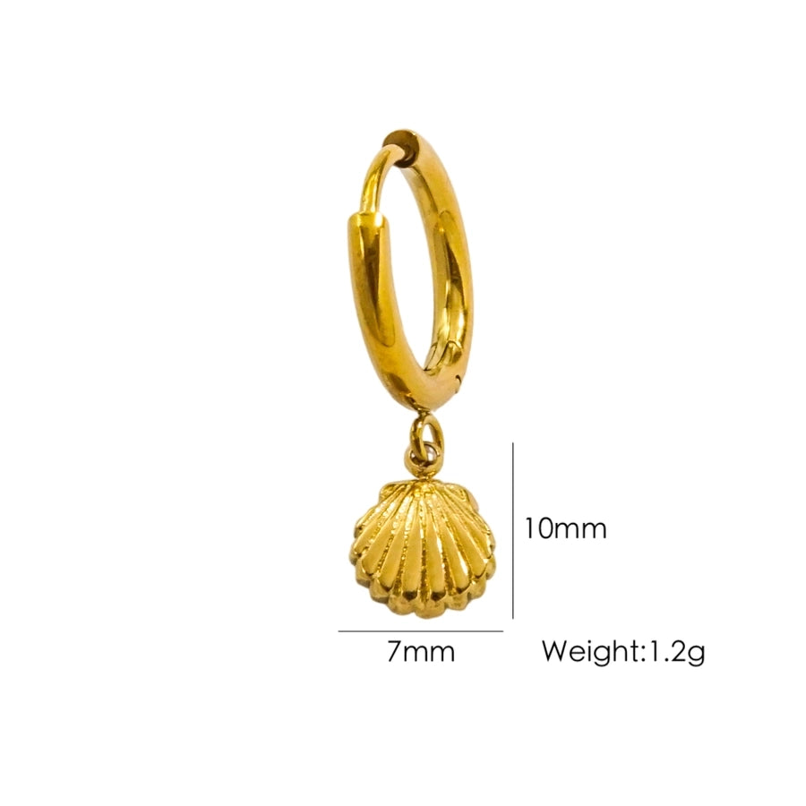 1 Piece IG Style Marine Style Beach Starfish Conch Dolphin Polishing 304 Stainless Steel 14K Gold Plated Drop Earrings