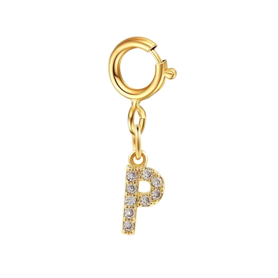 basic letter stainless steel copper zircon pendant necklace in bulk