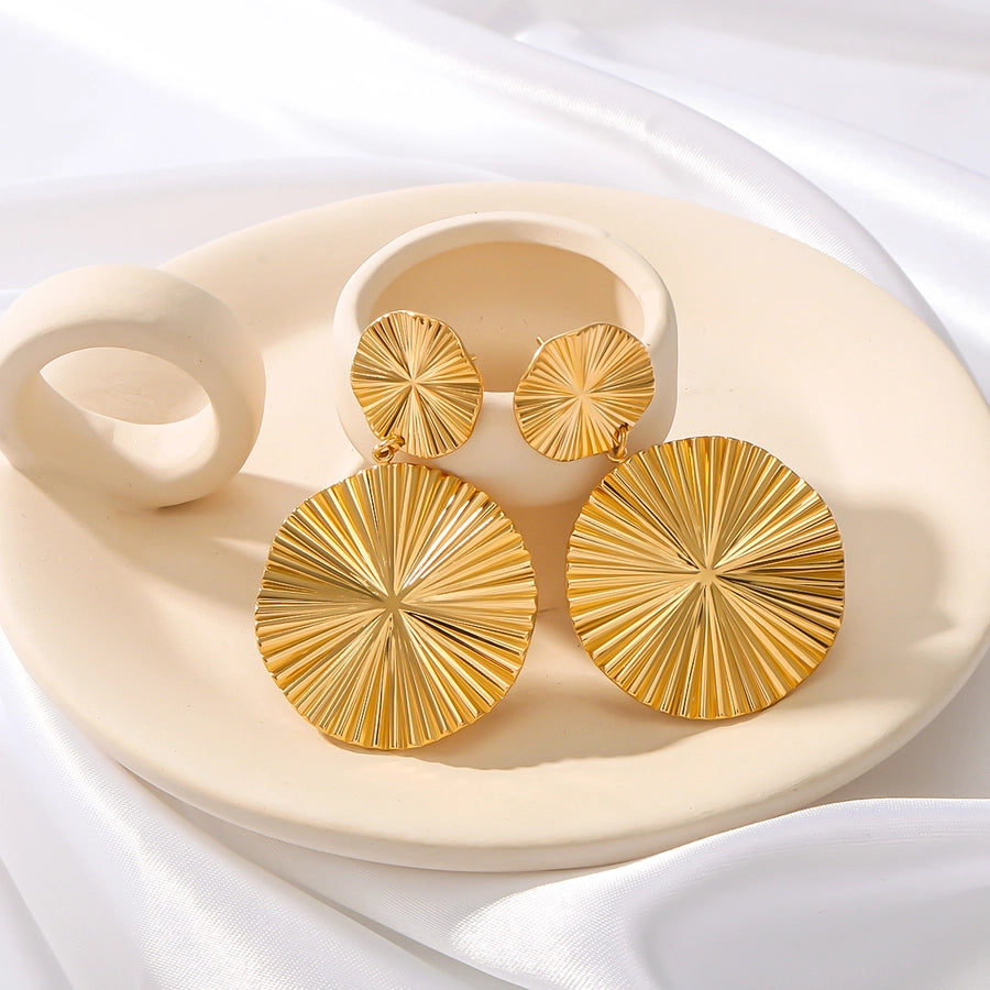 1 Pair Vintage Style Simple Style Geometric Plating 304 Stainless Steel 18K Gold Plated Drop Earrings