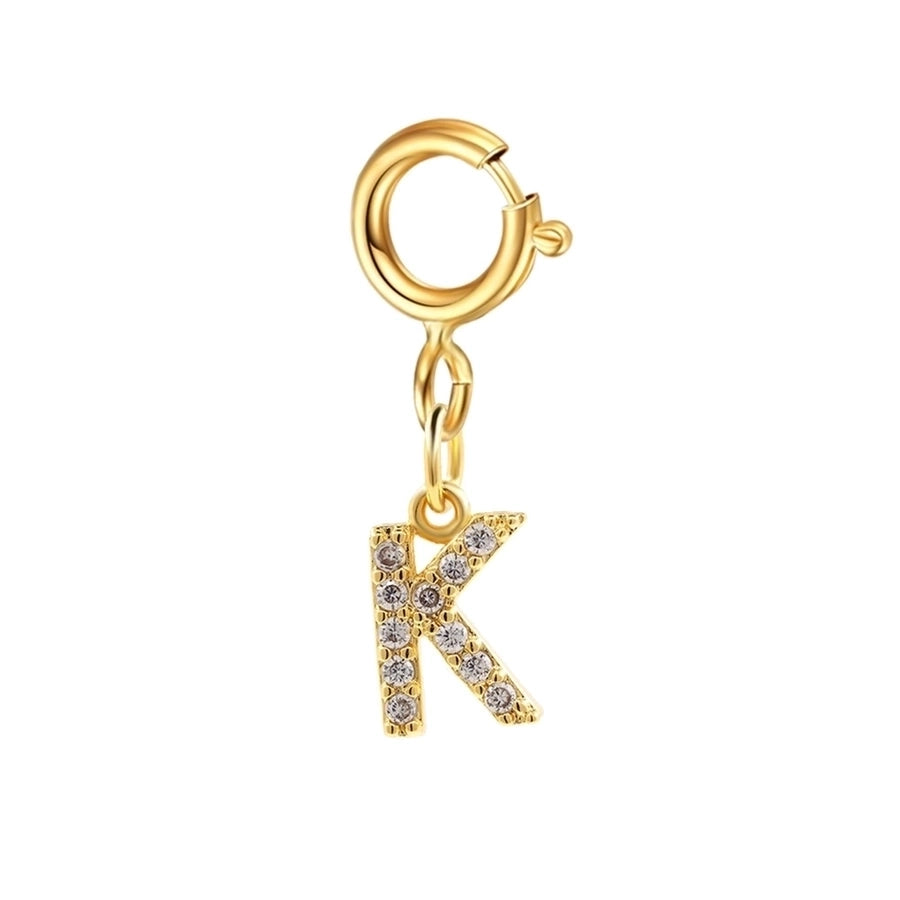 basic letter stainless steel copper zircon pendant necklace in bulk