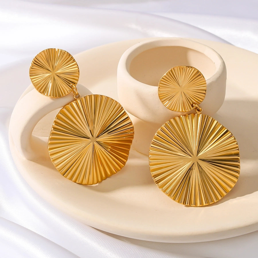 1 Pair Vintage Style Simple Style Geometric Plating 304 Stainless Steel 18K Gold Plated Drop Earrings