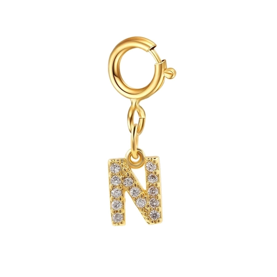 basic letter stainless steel copper zircon pendant necklace in bulk