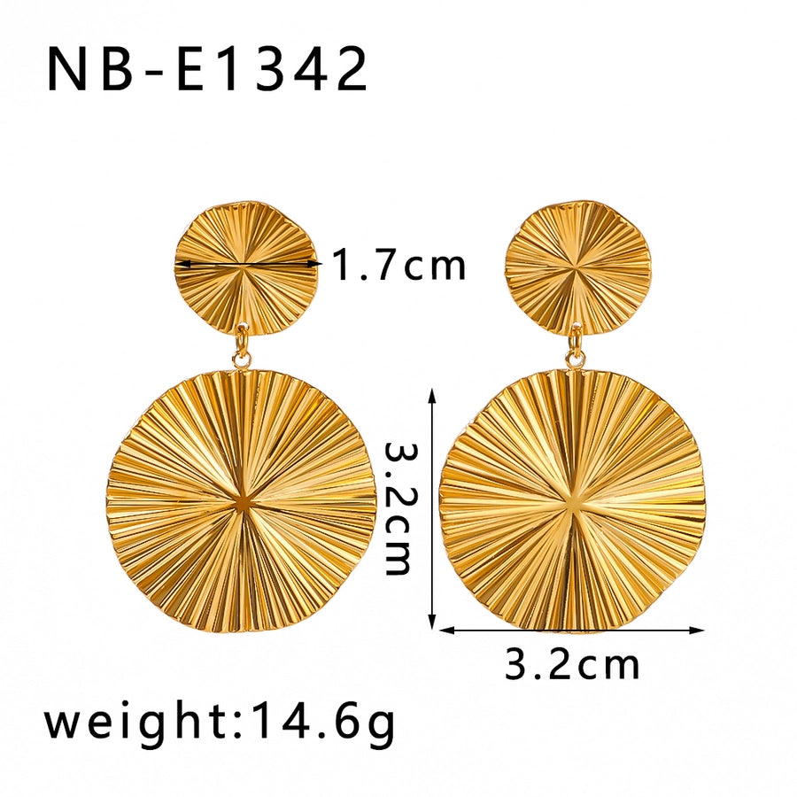 1 Pair Vintage Style Simple Style Geometric Plating 304 Stainless Steel 18K Gold Plated Drop Earrings