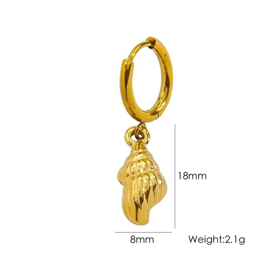 1 Piece IG Style Marine Style Beach Starfish Conch Dolphin Polishing 304 Stainless Steel 14K Gold Plated Drop Earrings