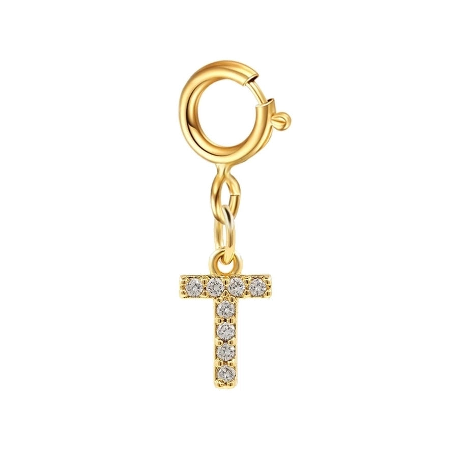 basic letter stainless steel copper zircon pendant necklace in bulk