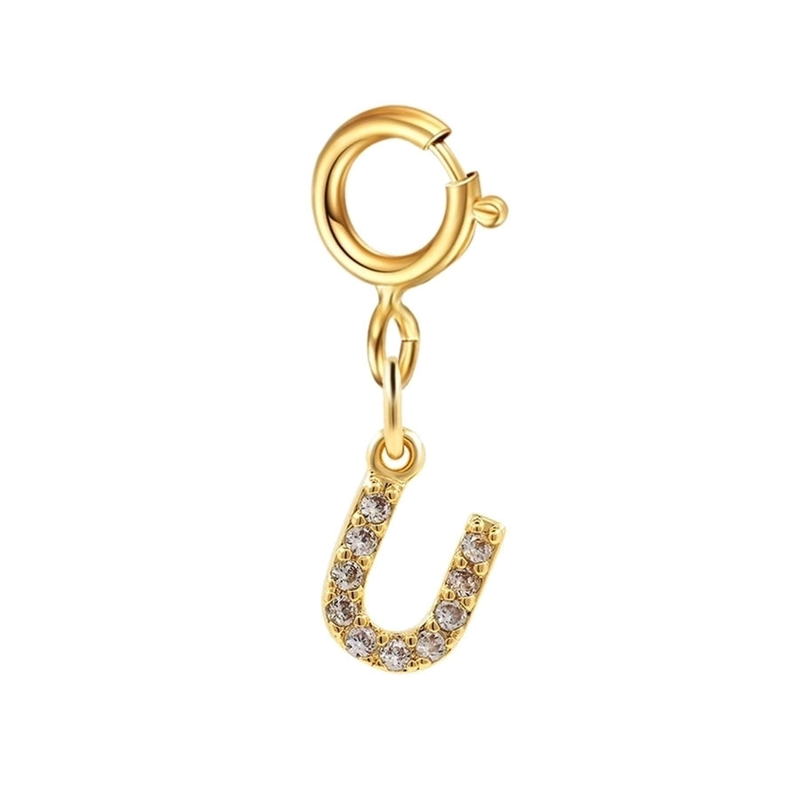 basic letter stainless steel copper zircon pendant necklace in bulk