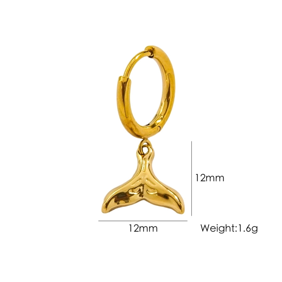 1 Piece IG Style Marine Style Beach Starfish Conch Dolphin Polishing 304 Stainless Steel 14K Gold Plated Drop Earrings