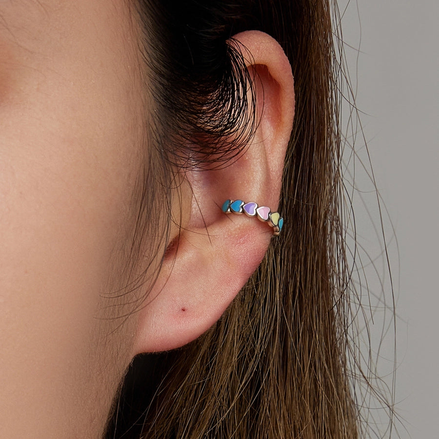 1 Piece 925 Sterling Silver Heart Shape Earrings