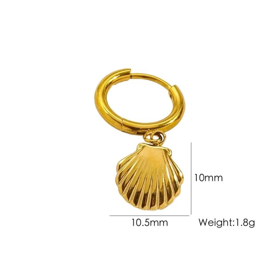 1 Piece IG Style Marine Style Beach Starfish Conch Dolphin Polishing 304 Stainless Steel 14K Gold Plated Drop Earrings